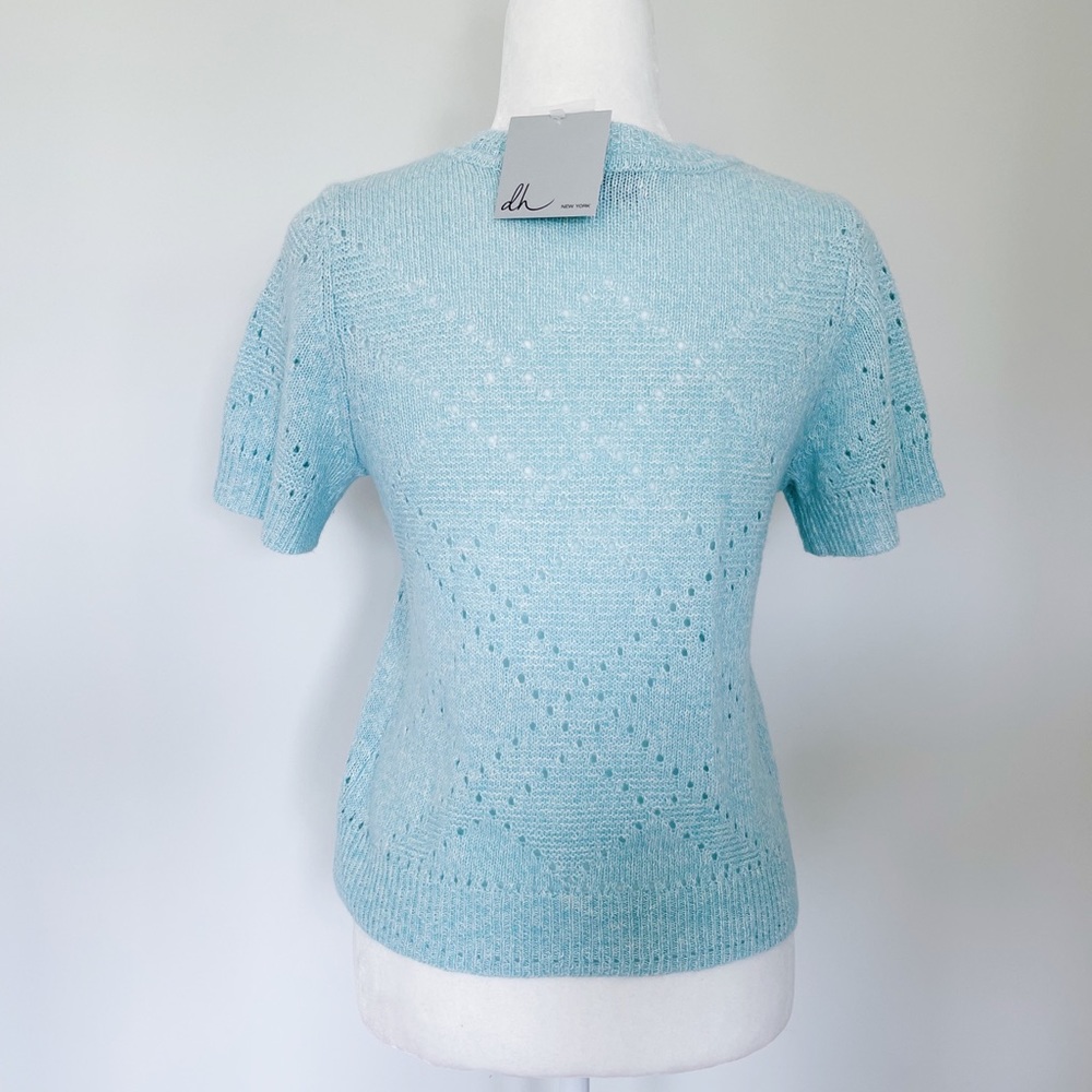 NWT DH New York Pointelle Cashmere/Linen Sweater